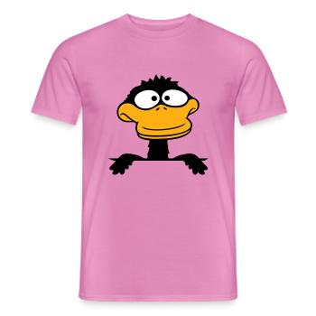 Duck looks funny goofy anxious confused comic - Men's T-Shirt - pink - Front - AI Model Male 178 dark (178cm)