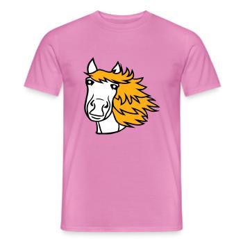 Pferd Süß Pony Fohlen Lange Haare Niedlich Comic - Männer T-Shirt - Pink - Vorne - AI Model Male 178 dark (178cm)