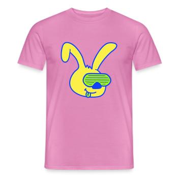 Hase Sonnenbrille Rillen Streifen Party feiern Fun - Männer T-Shirt - Pink - Vorne - AI Model Male 178 dark (178cm)