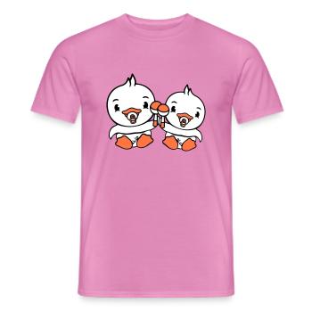 2 canards bébés bébé enfants sucette lange hochet - T-shirt homme - rose - Devant - AI Model Male 178 dark (178cm)