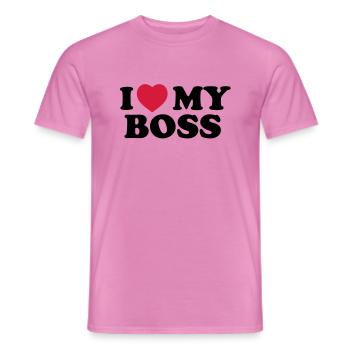 I love my boss - T-shirt homme - rose - Devant - AI Model Male 178 dark (178cm)