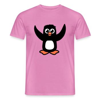 Pinguin Süßes Baby Kind Flügel hochheben Glücklich - Männer T-Shirt - Pink - Vorne - AI Model Male 178 dark (178cm)