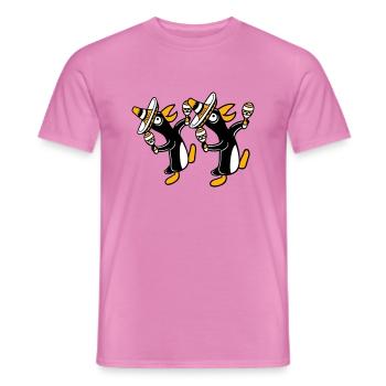 2 Pingouins Hochets Fête Mexique Culture Chapeaux Équipe - T-shirt homme - rose - Devant - AI Model Male 178 dark (178cm)