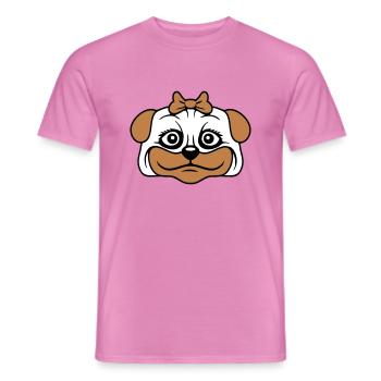 Hund Mops Mädchen Hübsche Schleife Frau Weiblich - Männer T-Shirt - Pink - Vorne - AI Model Male 178 dark (178cm)