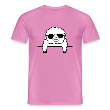 Schaf Hinter Zaun Mauer Sonnenbrille Schäfchen - Männer T-Shirt - Pink - Vorne - AI Model Male 178 dark (178cm)