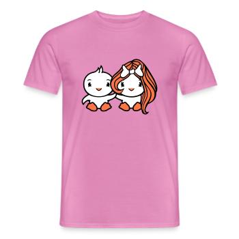 2 Vögel Dame Frau Mann Pärchen Liebe Verliebt Süß - Männer T-Shirt - Pink - Vorne - AI Model Male 178 dark (178cm)