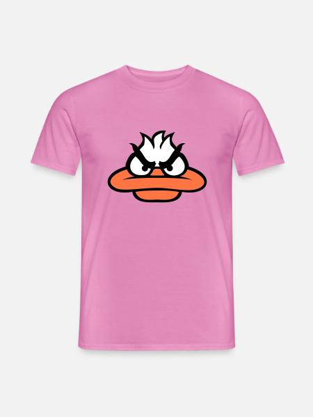 Ente guckt lustig böse wütend gemein sauer Blick - Männer T-Shirt - Pink