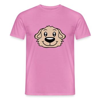 Visage de chien Petit Tête d’animal de compagnie Mignon - T-shirt homme - rose - Devant - AI Model Male 178 dark (178cm)