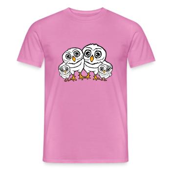 4 Owls Dad Mom Child Baby Family Mother Father - Men's T-Shirt - pink - Front - AI Model Male 178 dark (178cm)