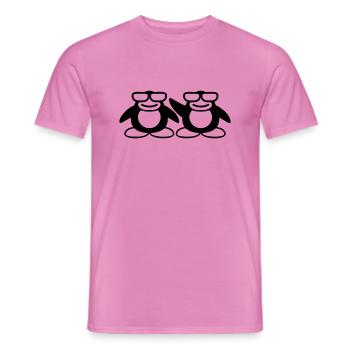 2 Pinguine Nerd Hornbrille Geek Schlau Team Crew - Männer T-Shirt - Pink - Vorne - AI Model Male 178 dark (178cm)