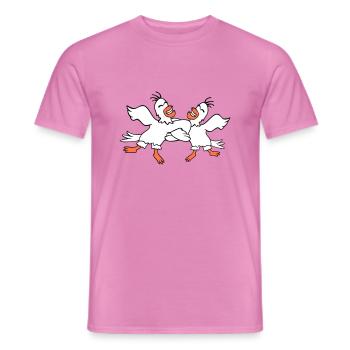 2 Ducks Dancing Circle Dance Polka Party Celebrate Fun - Men's T-Shirt - pink - Front - AI Model Male 178 dark (178cm)