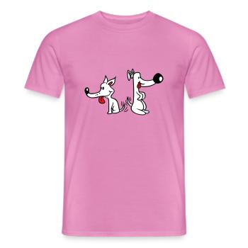 2 Dogs Big Noses Excited Wiggle - Men's T-Shirt - pink - Front - AI Model Male 178 dark (178cm)