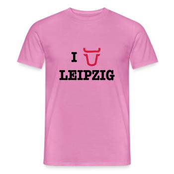 I Love Leipzig - T-shirt homme - rose - Devant - AI Model Male 178 dark (178cm)