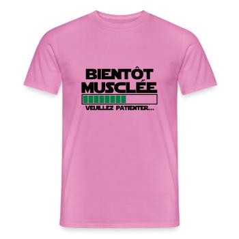 bientôt musclée - T-shirt homme - rose - Devant - AI Model Male 178 dark (178cm)