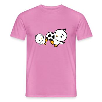 2 Vögel spielen Fußball zusammen Spaß Ball Sport - Männer T-Shirt - Pink - Vorne - AI Model Male 178 dark (178cm)
