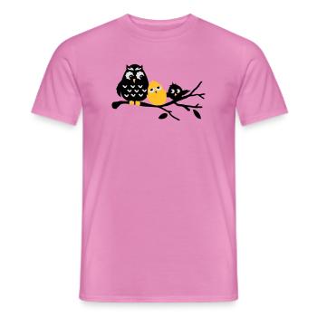 Freundschaft Eule,Küken und Vogel Drei Freunde - Männer T-Shirt - Pink - Vorne - AI Model Male 178 dark (178cm)