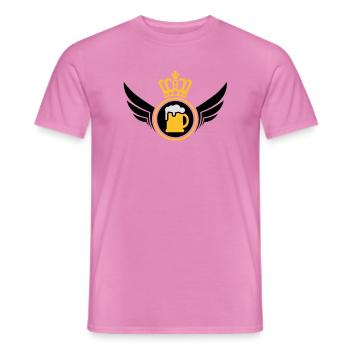 Beer Lord | Wings | Crown | Krone - Men's T-Shirt - pink - Front - AI Model Male 178 dark (178cm)