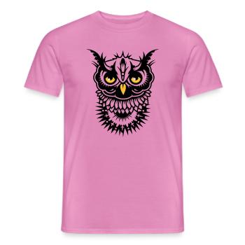Gesicht einer Eule - Männer T-Shirt - Pink - Vorne - AI Model Male 178 dark (178cm)