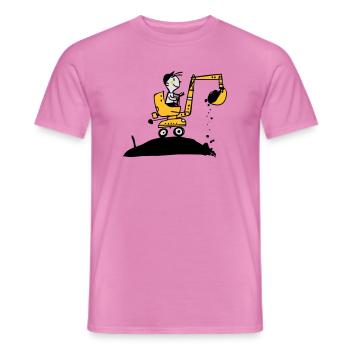 excavator t-shirt - Men's T-Shirt - pink - Front - AI Model Male 178 dark (178cm)