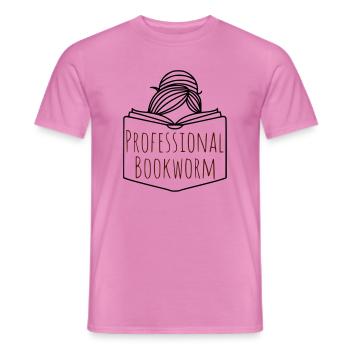 Professional bookworm - Men's T-Shirt - pink - Front - AI Model Male 178 dark (178cm)