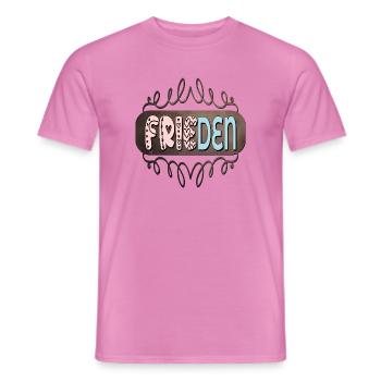 FRIEDEN - Männer T-Shirt - Pink - Vorne - AI Model Male 178 dark (178cm)