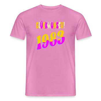 Glückwunsch 1983 - Retro Geburtsjahr 80s - Männer T-Shirt - Pink - Vorne - AI Model Male 178 dark (178cm)
