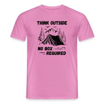 Camping, Hiking, Forest - Think Outside - Men's T-Shirt - pink - Front - AI Model Male 178 dark (178cm)