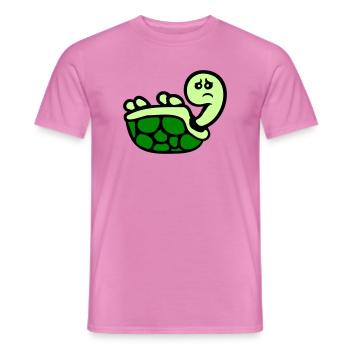 Tortue renversée sur le dos, triste - T-shirt homme - rose - Devant - AI Model Male 178 dark (178cm)