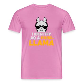 I Identify As A Probllama Cool Lama Problem Spruch - Männer T-Shirt - Pink - Vorne - AI Model Male 178 dark (178cm)