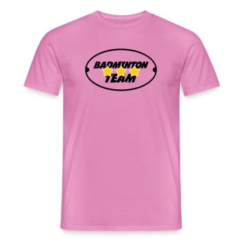 Equipe de Badminton  - T-shirt homme - rose - Devant - AI Model Male 178 dark (178cm)
