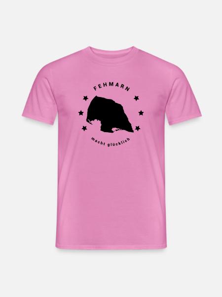 Fehmarn macht glücklich - Insel Ostsee  - Männer T-Shirt - Pink