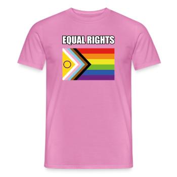 Gleichberechtigte inklusive Pride-Flagge - Männer T-Shirt - Pink - Vorne - AI Model Male 178 dark (178cm)
