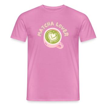 Matcha Liebhaber Tasse Herz Latte - Männer T-Shirt - Pink - Vorne - AI Model Male 178 dark (178cm)