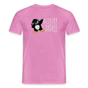 Recovery Is Badass Pinguin Dabbing Dab Dance Pose - Männer T-Shirt - Pink - Vorne - AI Model Male 178 dark (178cm)