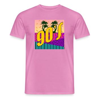 90s Neunziger Jahre - Männer T-Shirt - Pink - Vorne - AI Model Male 178 dark (178cm)