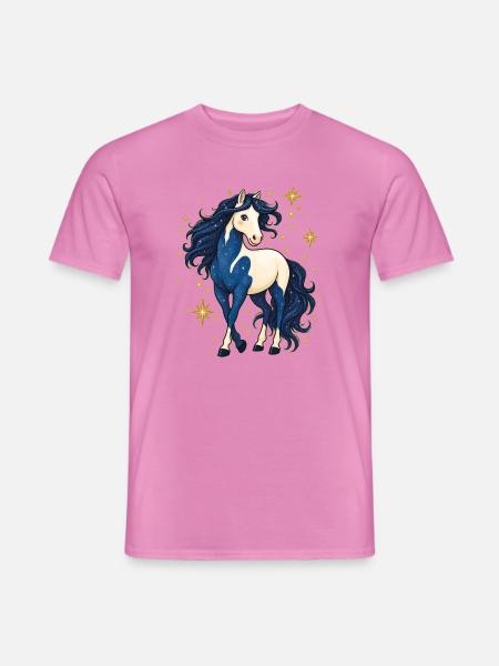 Pferd mit Sternen - Männer T-Shirt - Pink