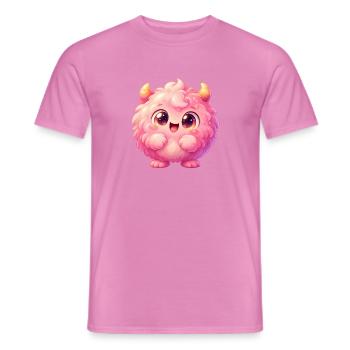 Pink Fluff Monster Kuschelheld - Männer T-Shirt - Pink - Vorne - AI Model Male 178 dark (178cm)
