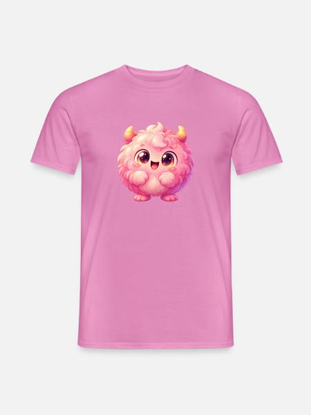 Pink Fluff Monster Kuschelheld - Männer T-Shirt - Pink