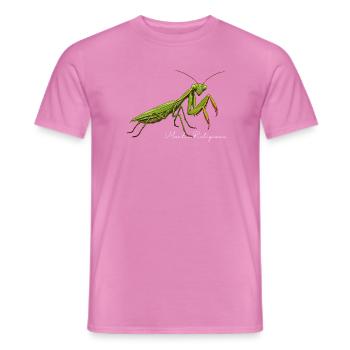 Gottesanbeterin Fangschrecke Mantis Religiosa - Männer T-Shirt - Pink - Vorne - AI Model Male 178 dark (178cm)