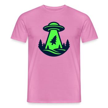 Ufo Wald Entfuehrung Grafik - Männer T-Shirt - Pink - Vorne - AI Model Male 178 dark (178cm)