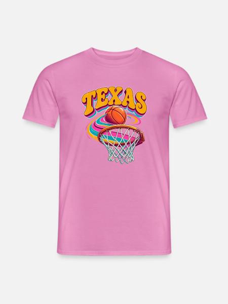 Texas Basketball Retrofarben - Männer T-Shirt - Pink
