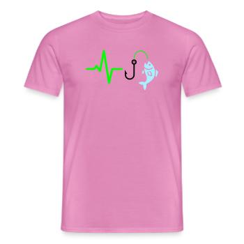 Pulse Line Fishing Fish Icon - Men's T-Shirt - pink - Front - AI Model Male 178 dark (178cm)