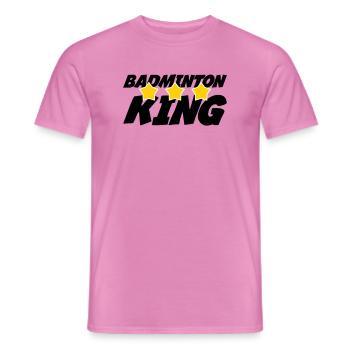 The King of Badminton - Men's T-Shirt - pink - Front - AI Model Male 178 dark (178cm)