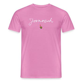 Janosch Schriftzug Mit Tigerente - Männer T-Shirt - Pink - Vorne - AI Model Male 178 dark (178cm)