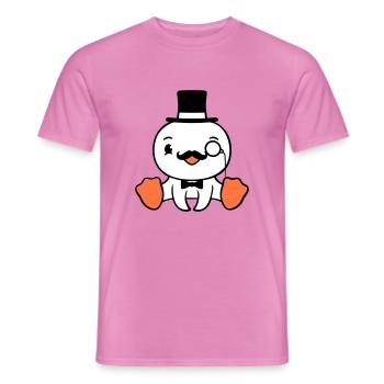 Sir Vogel Zylinder Hut Monokel Brille reicher Herr - Männer T-Shirt - Pink - Vorne - AI Model Male 178 dark (178cm)