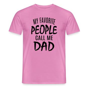 Père Fils Fille Papa Filles Personnes préférées - T-shirt homme - rose - Devant - AI Model Male 178 dark (178cm)