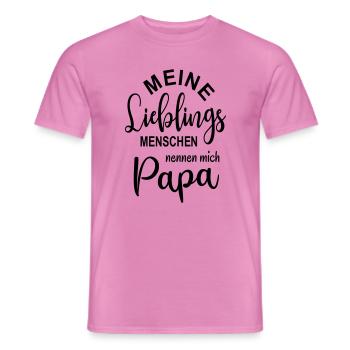 Papa Sohn Tochter Lieblingsmensch Töchter Söhne - Männer T-Shirt - Pink - Vorne - AI Model Male 178 dark (178cm)
