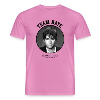 Gossip Girl Team Nate - Men's T-Shirt - pink - Front - AI Model Male 178 dark (178cm)