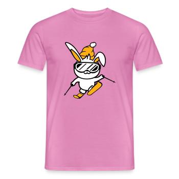 Bunny Ski Goggles Ski Bunny Skiing Ski Goggles Cap - Men's T-Shirt - pink - Front - AI Model Male 178 dark (178cm)