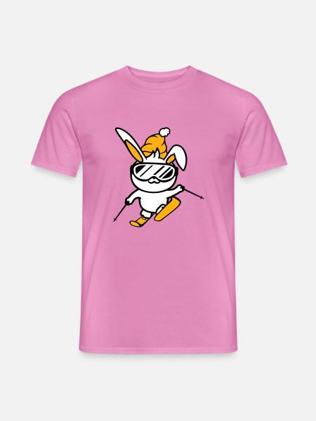 Hase Skibrille Skihase Skifahren Ski Brille Mütze - Männer T-Shirt - Pink